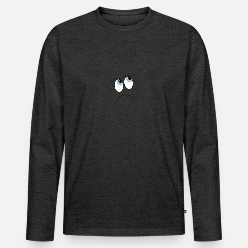 Augen - Männer Premium Bio Langarmshirt - Anthrazit meliert
