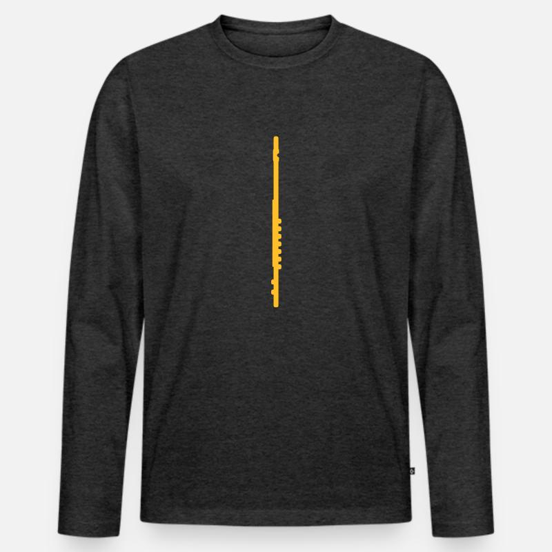 Querflöte - Männer Premium Bio Langarmshirt - Anthrazit meliert