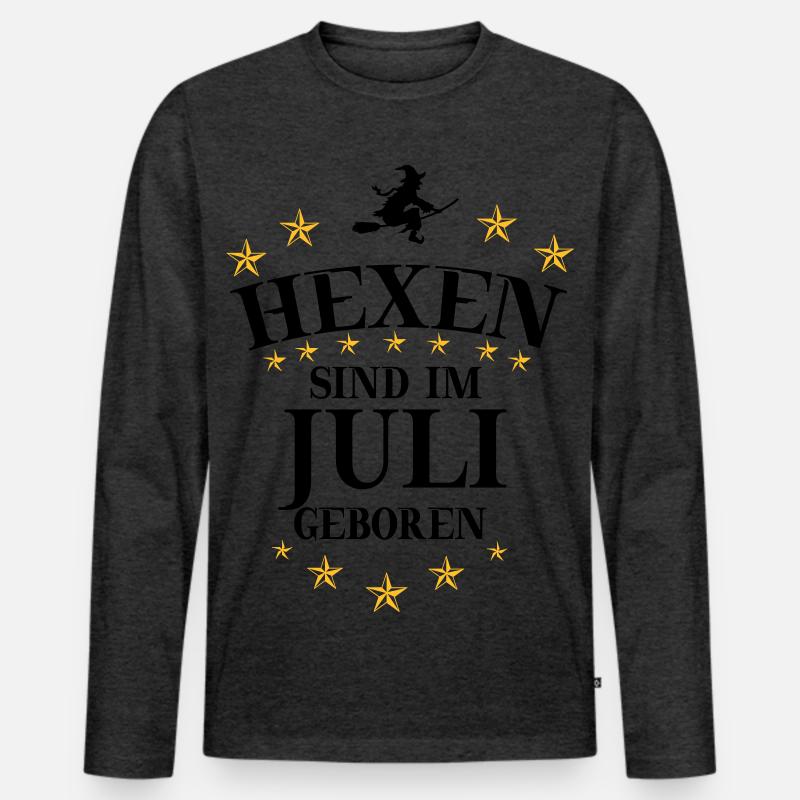 Hexen Juli - Männer Premium Bio Langarmshirt - Anthrazit meliert