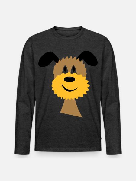 dog - Men's Premium Organic Long Sleeve Shirt - heather anthracite