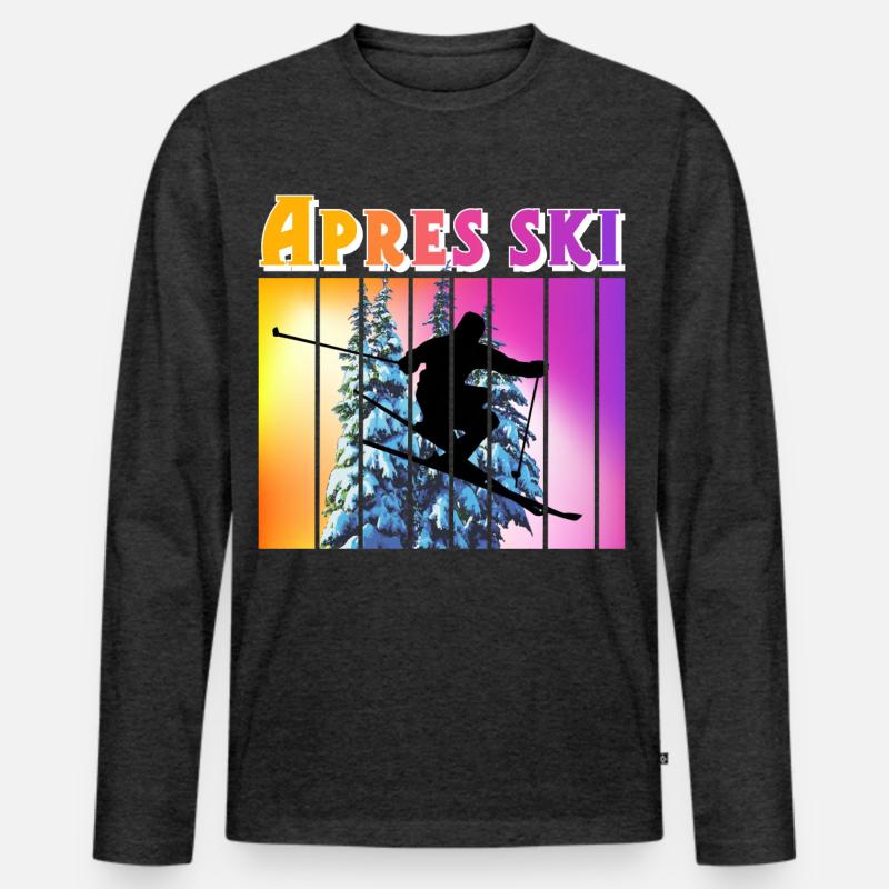 Apres Ski - Männer Premium Bio Langarmshirt - Anthrazit meliert