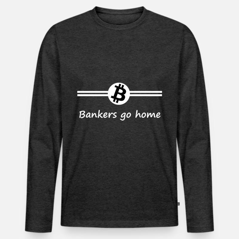Bitcoin - Männer Premium Bio Langarmshirt - Anthrazit meliert