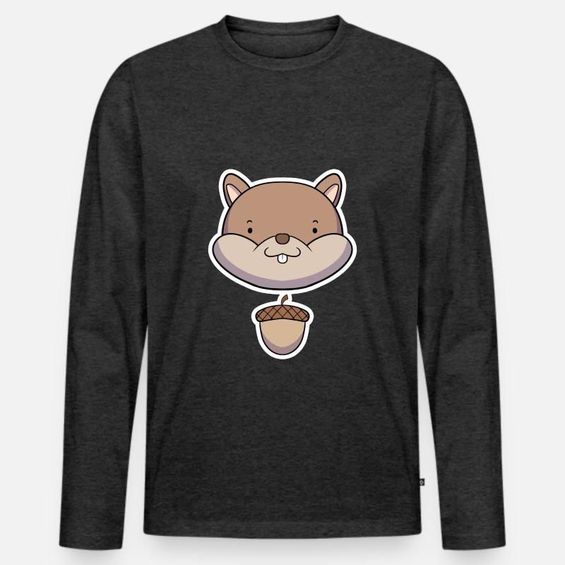 Eichhörnchen - Männer Premium Bio Langarmshirt - Anthrazit meliert