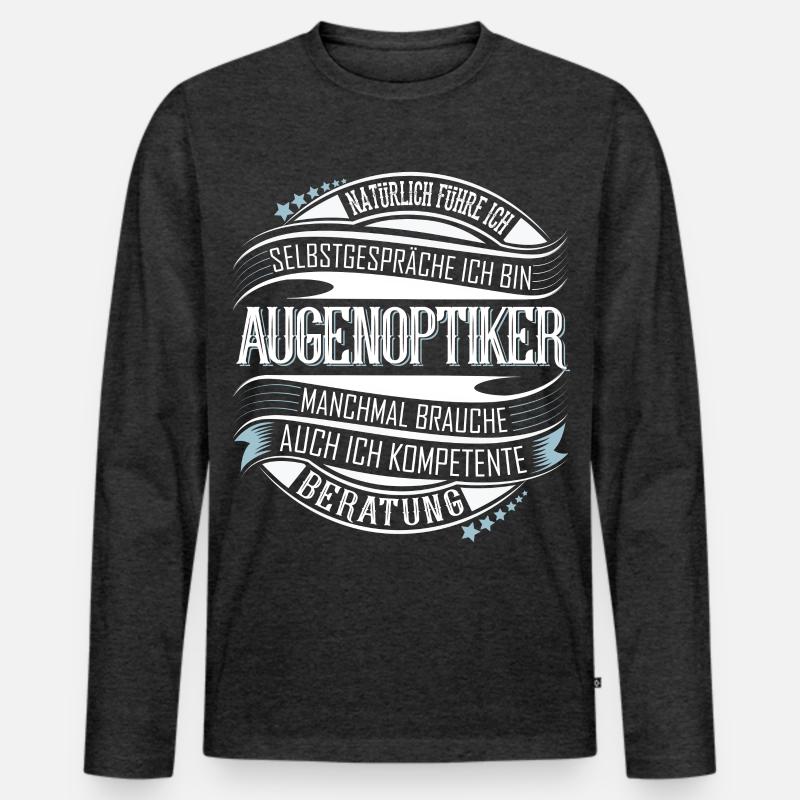Augenoptiker - Männer Premium Bio Langarmshirt - Anthrazit meliert