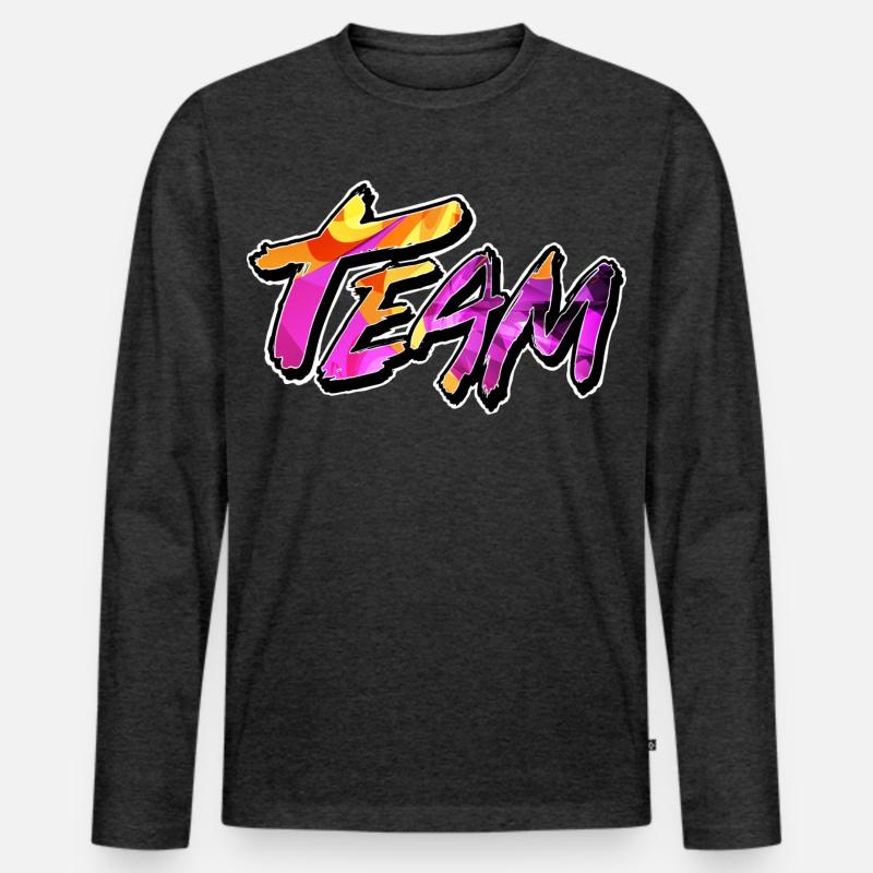 Team - Männer Premium Bio Langarmshirt - Anthrazit meliert