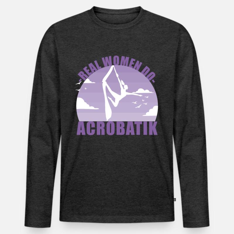 Akrobatik Luftakrobatik Acrobatik Sport Geschenk - Männer Premium Bio Langarmshirt - Anthrazit meliert