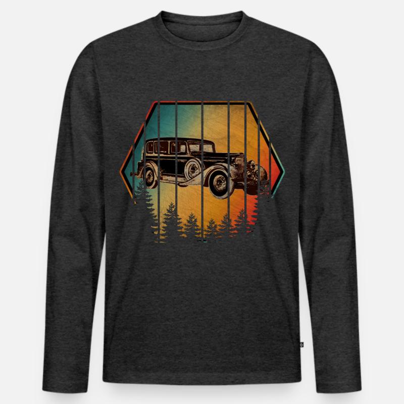 OLDTIMER - Männer Premium Bio Langarmshirt - Anthrazit meliert