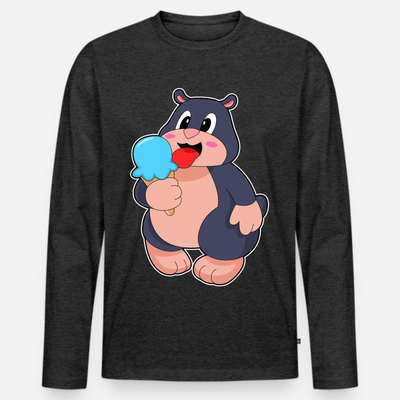 Maulwurf Waffeleis - Männer Premium Bio Langarmshirt - Anthrazit meliert