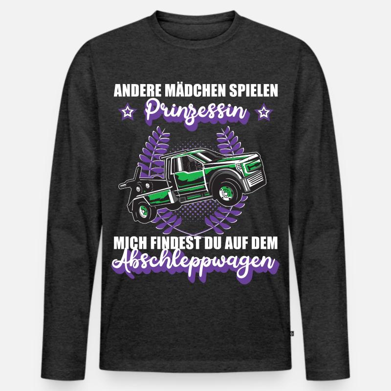 Abschleppwagen Abschleppdienst Mädchen Geschenk - Männer Premium Bio Langarmshirt - Anthrazit meliert