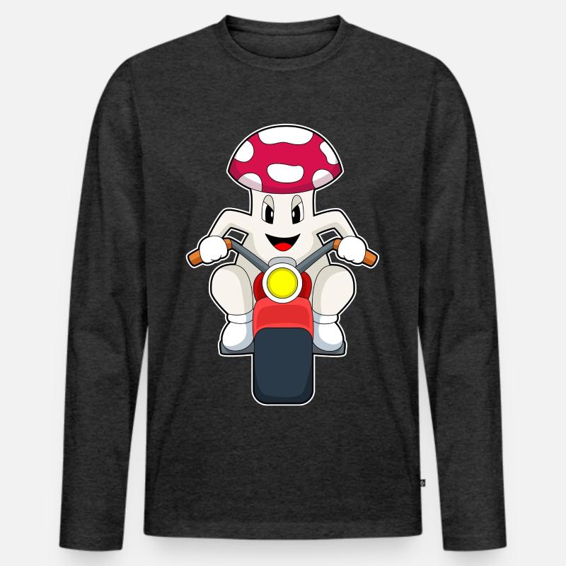 Pilz Motorrad - Männer Premium Bio Langarmshirt - Anthrazit meliert