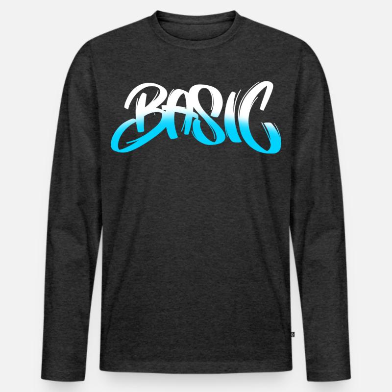 BASIC Graffiti Gradient - Männer Premium Bio Langarmshirt - Anthrazit meliert
