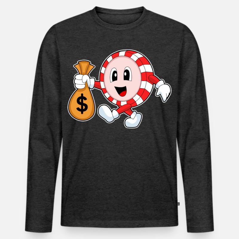 Pokerchips Poker - Männer Premium Bio Langarmshirt - Anthrazit meliert