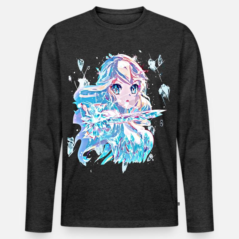 Eisprinzessin - Männer Premium Bio Langarmshirt - Anthrazit meliert