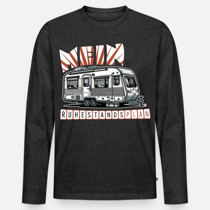 Ruhestand in Stil - Mit Wohnmobil - Männer Premium Bio Langarmshirt - Anthrazit meliert