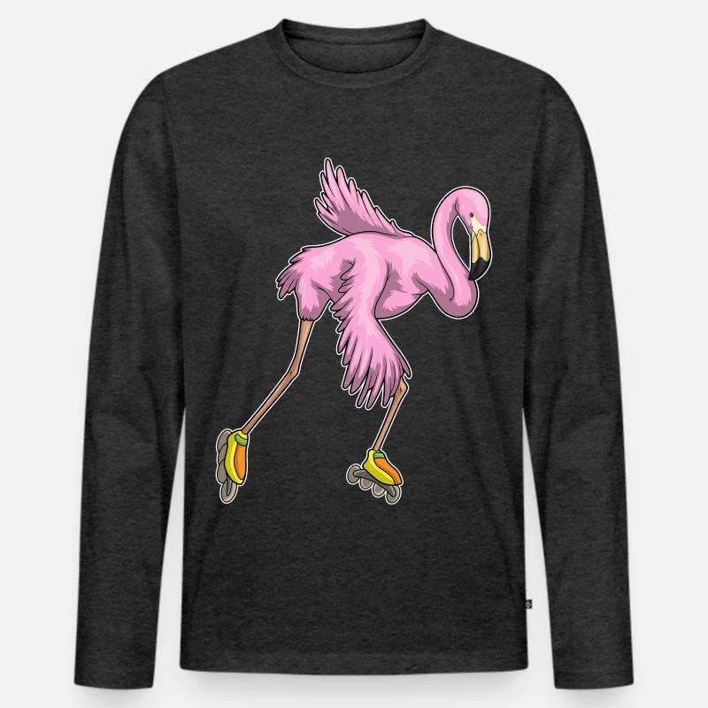 Flamingo Inline skating Rollschuhe - Männer Premium Bio Langarmshirt - Anthrazit meliert