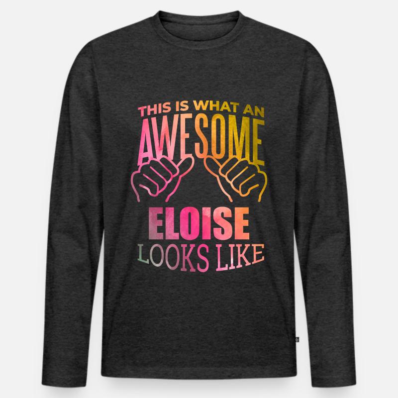 Eloise - Männer Premium Bio Langarmshirt - Anthrazit meliert