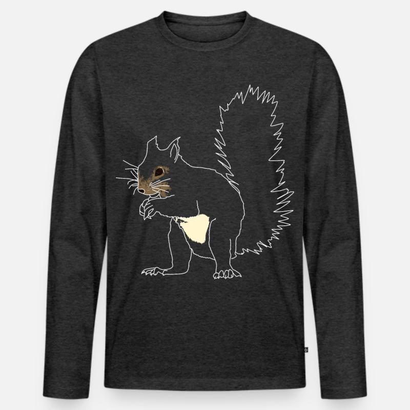 Eichhörnchen lineart - Männer Premium Bio Langarmshirt - Anthrazit meliert
