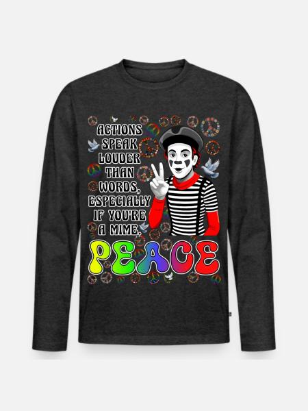 Frieden ist das Wichtigste - Männer Premium Bio Langarmshirt - Anthrazit meliert