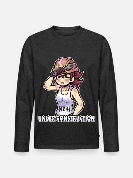 Under Construction - 404 - Men's Premium Organic Long Sleeve Shirt - heather anthracite