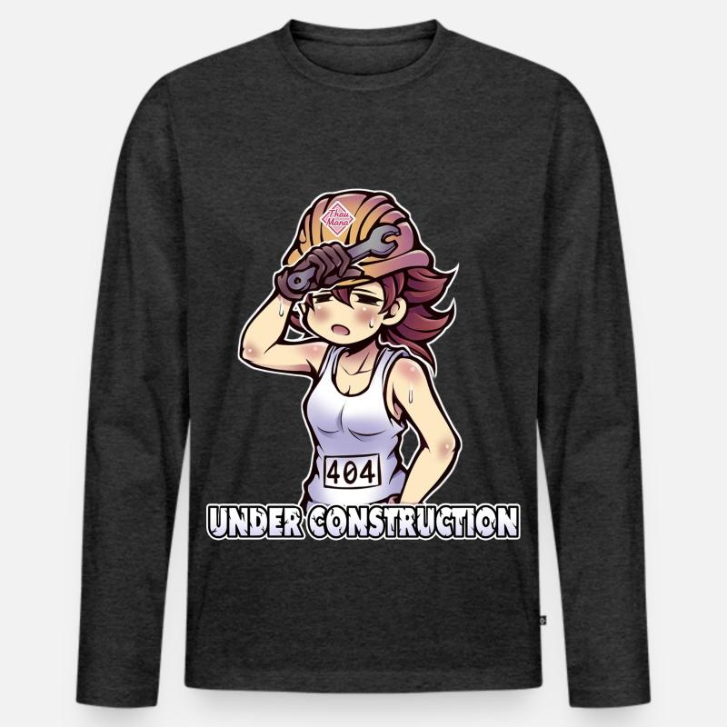 Under Construction - 404 - Männer Premium Bio Langarmshirt - Anthrazit meliert