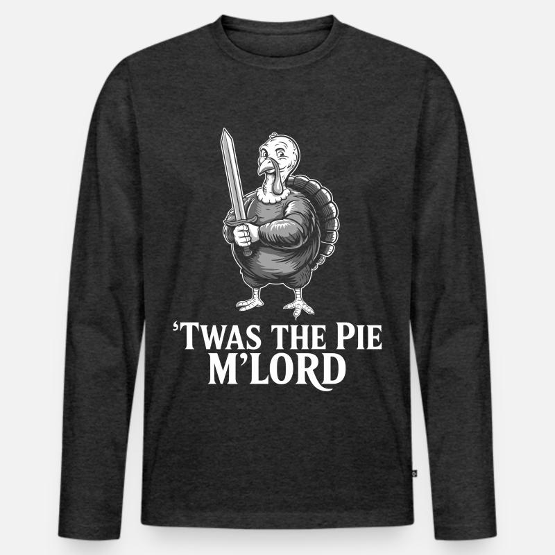 Pie Lord Krieger-Turkey - Männer Premium Bio Langarmshirt - Anthrazit meliert