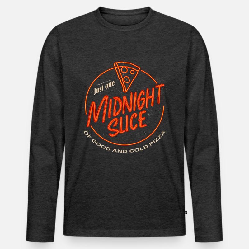 Midnight Slice - Männer Premium Bio Langarmshirt - Anthrazit meliert