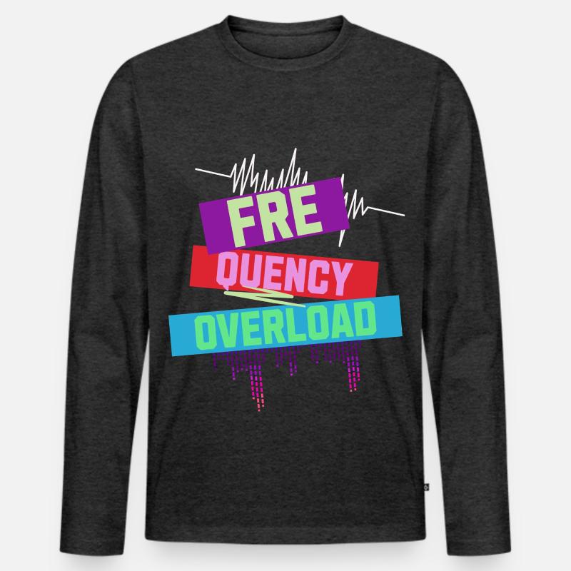 Frequency Overload Rave EDM - Männer Premium Bio Langarmshirt - Anthrazit meliert