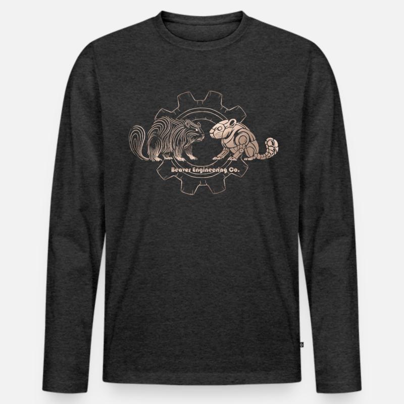 Timberborn – Beaver Engineering Co. - Männer Premium Bio Langarmshirt - Anthrazit meliert