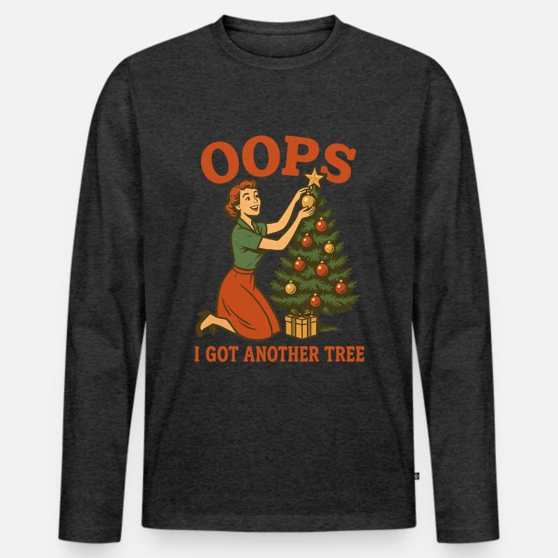 Oops I Got Another Tree - Männer Premium Bio Langarmshirt - Anthrazit meliert