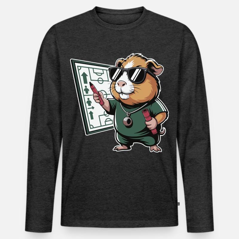 Hamster Coach mit Spielplan - Männer Premium Bio Langarmshirt - Anthrazit meliert