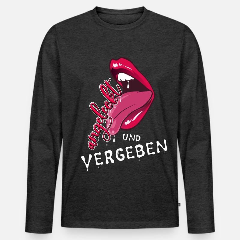 Verliebt - Männer Premium Bio Langarmshirt - Anthrazit meliert