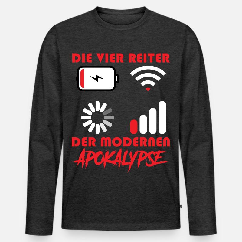 Computer DIE VIER REITER DER MODERNEN APOKALYPSE - Männer Premium Bio Langarmshirt - Anthrazit meliert