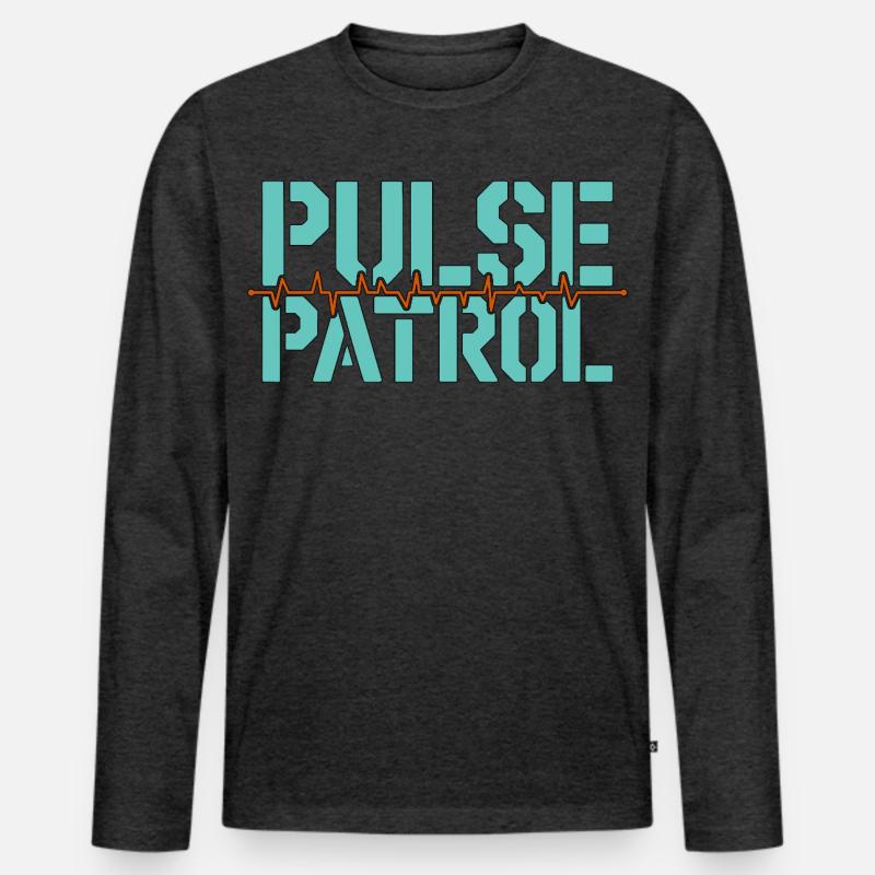 Cardiac Tech Pulse Patrol Pacemaker Technician - Männer Premium Bio Langarmshirt - Anthrazit meliert