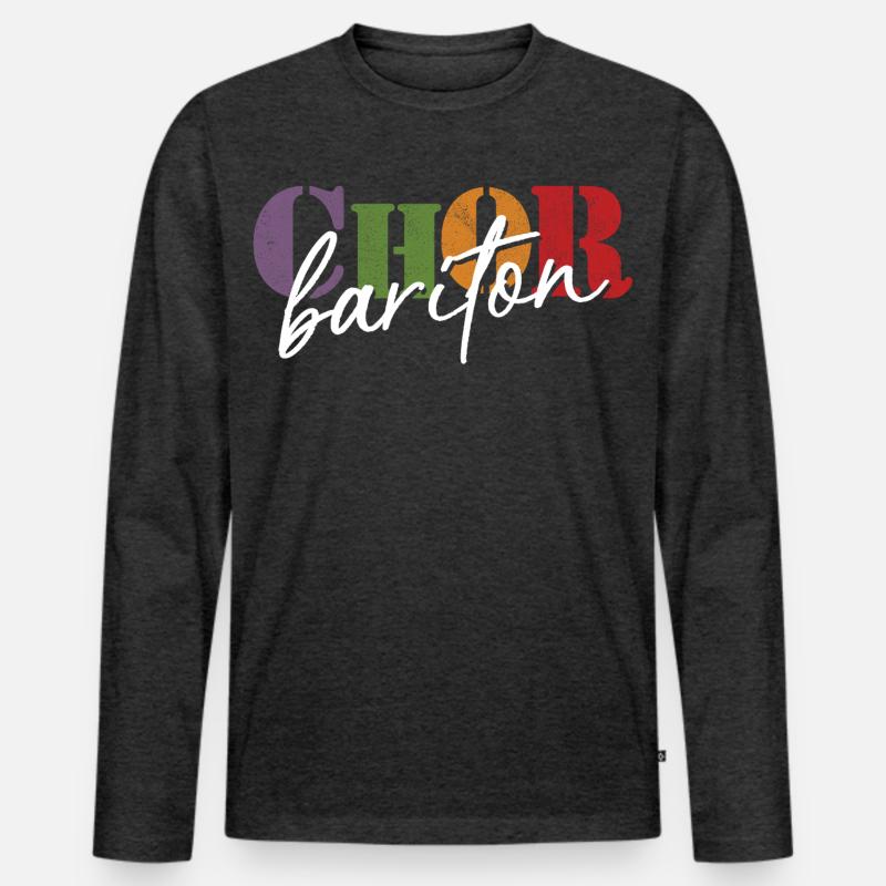 Chor Bariton - Männer Premium Bio Langarmshirt - Anthrazit meliert