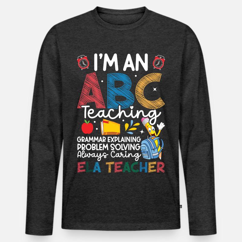 ELA Lehrerteam Team Englisch Sprache - Männer Premium Bio Langarmshirt - Anthrazit meliert