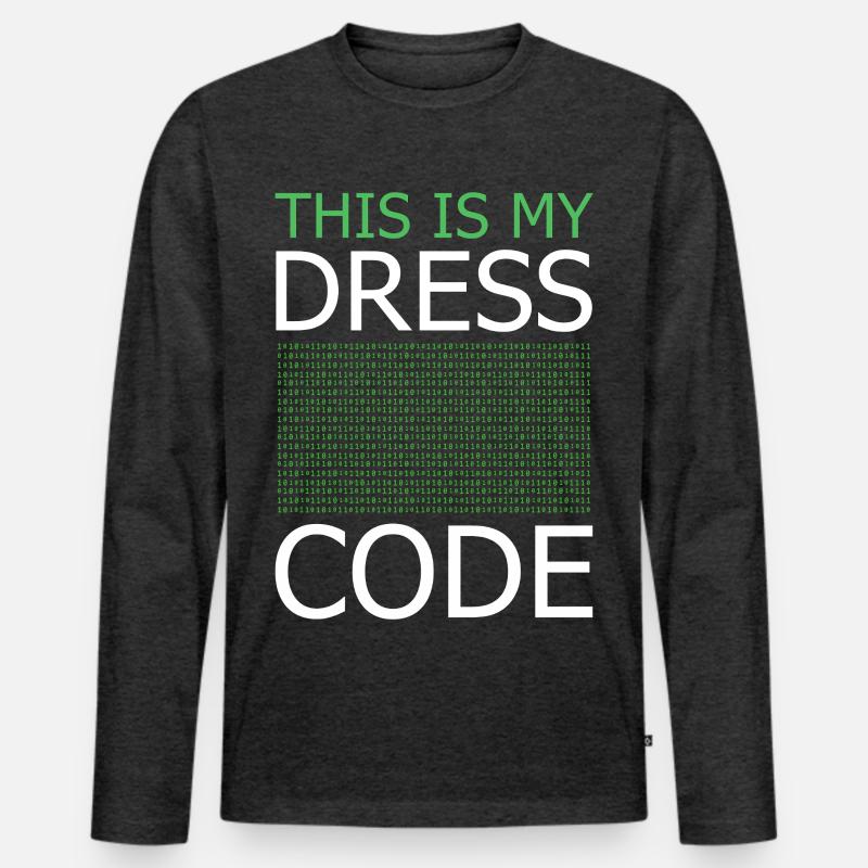 Voici mon code vestimentaire – Code vert - T-shirt manches longues Premium bio Homme - anthracite chiné