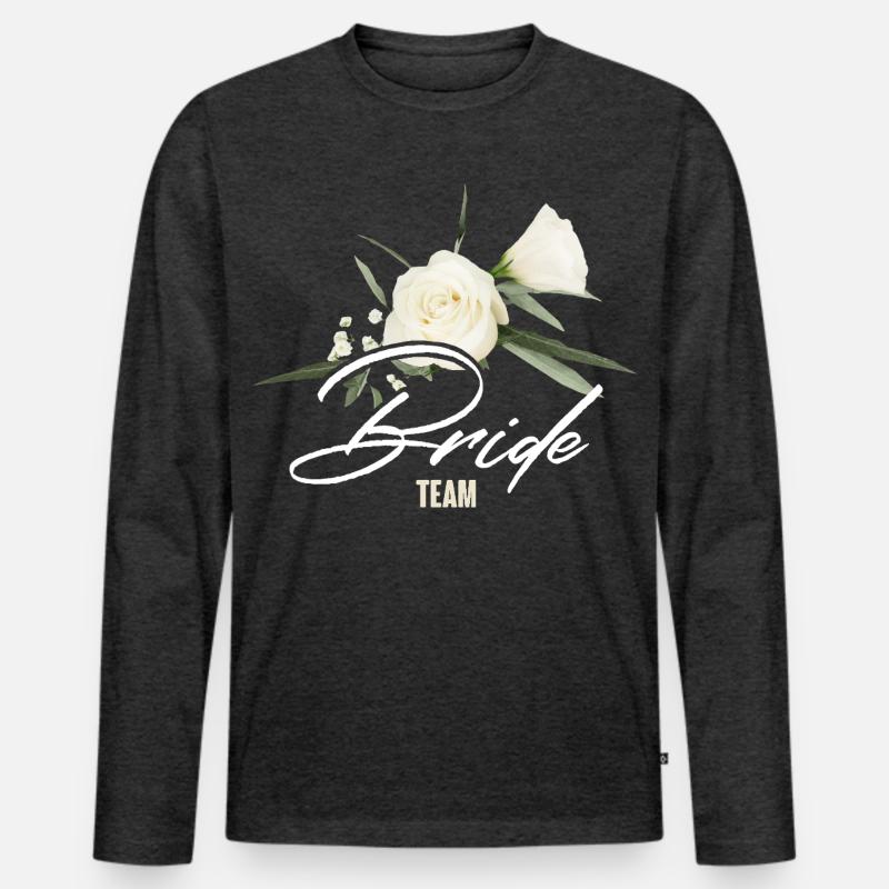 Team bride - Männer Premium Bio Langarmshirt - Anthrazit meliert