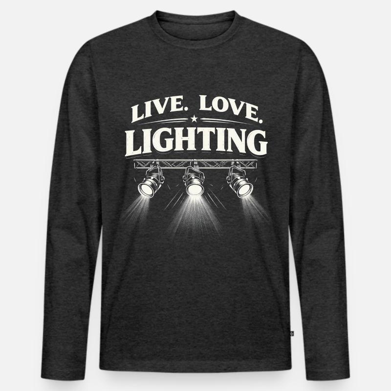 Lichttechniker Beleuchtungstechniker Lighting Guy - Männer Premium Bio Langarmshirt - Anthrazit meliert