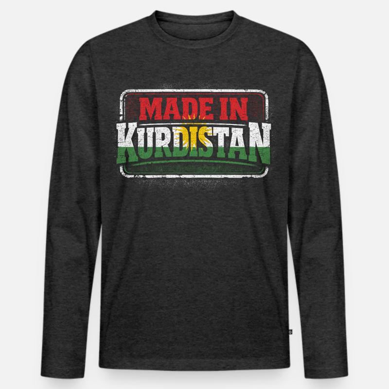 Made In Kurdistan Kurde Kurden - Männer Premium Bio Langarmshirt - Anthrazit meliert