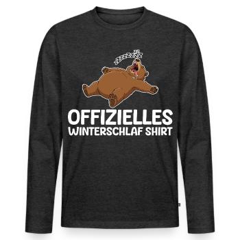 Mode Hibernation Ours Drôle Lève-Tard - T-shirt manches longues Premium bio Homme - anthracite chiné - Devant - Nico (187cm)