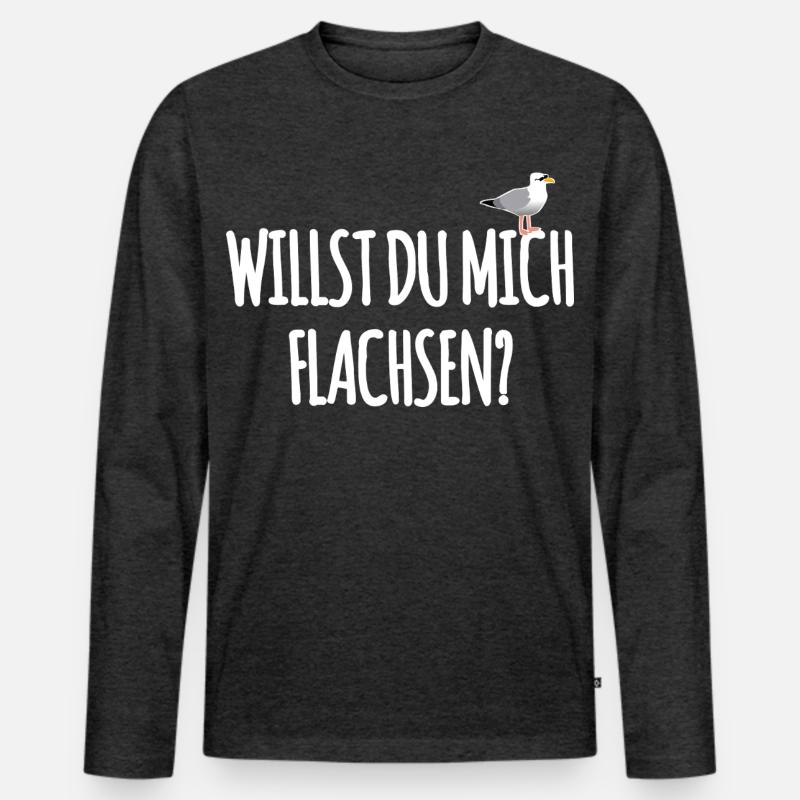 Hamburger Spruch - Männer Premium Bio Langarmshirt - Anthrazit meliert
