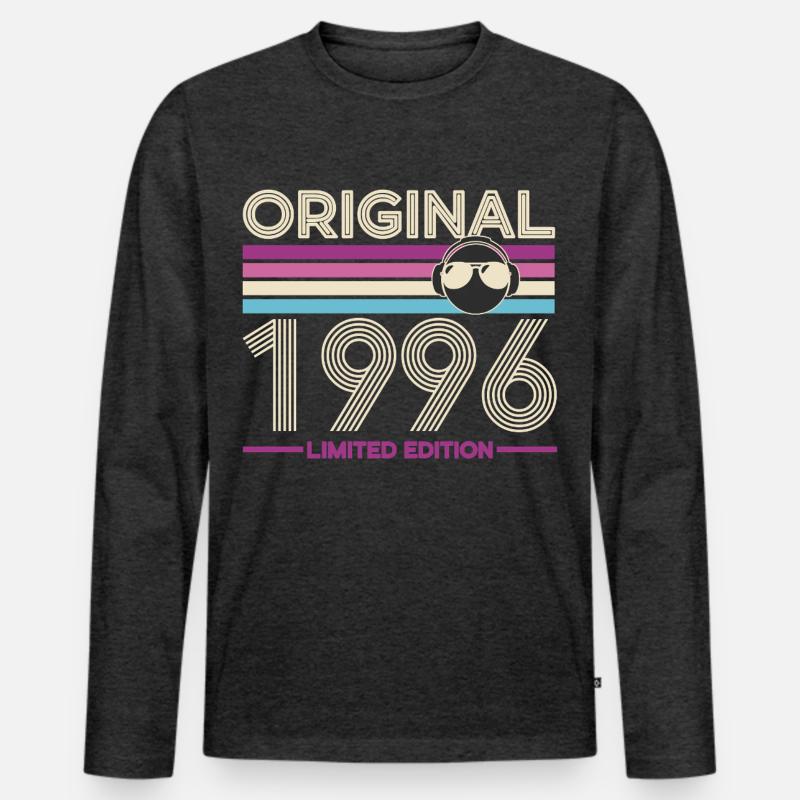 Originale limitierte Edition von 1996 - Männer Premium Bio Langarmshirt - Anthrazit meliert