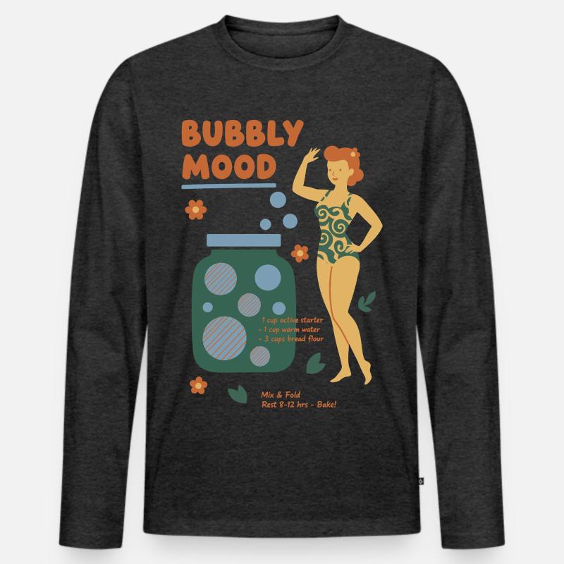 Sourdough Bubbly Mood Bread Baking Baker - Männer Premium Bio Langarmshirt - Anthrazit meliert