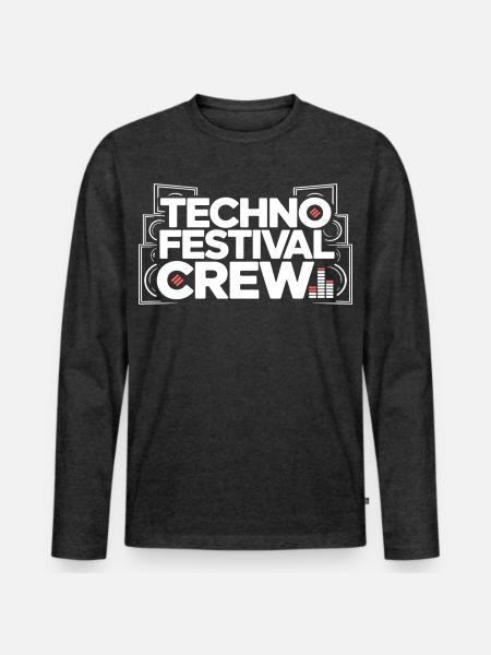 Techno Festival Crew – Techo Party Outfit - Men's Premium Organic Long Sleeve Shirt - heather anthracite