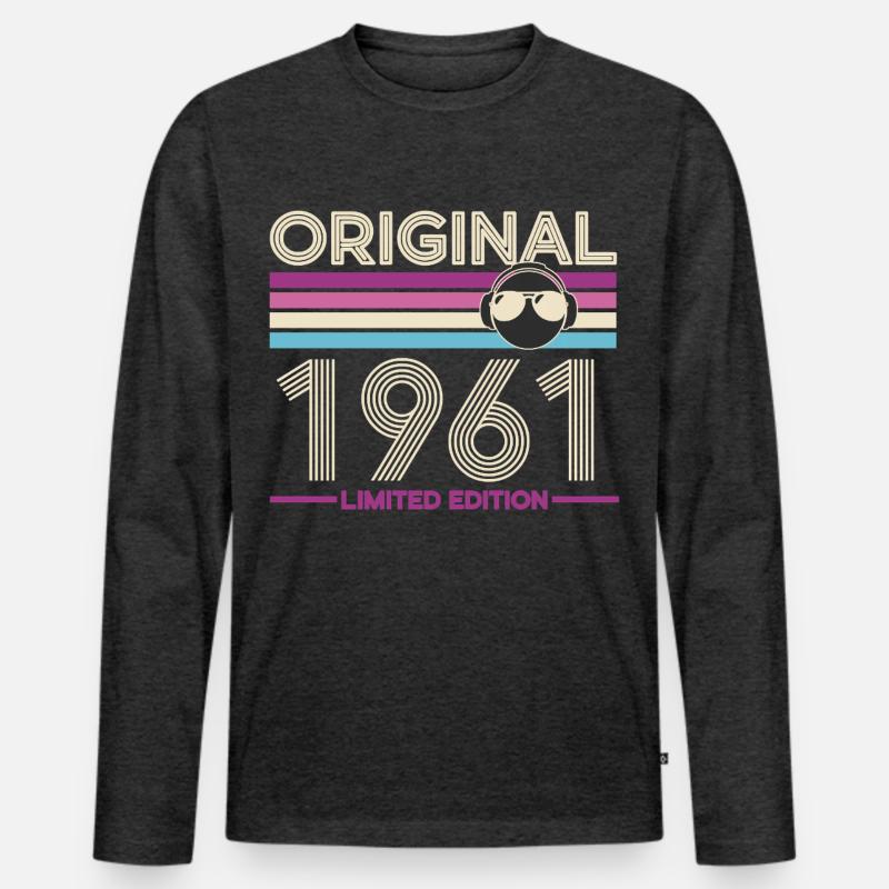 Originale Retro-Edition von 1961 - Männer Premium Bio Langarmshirt - Anthrazit meliert