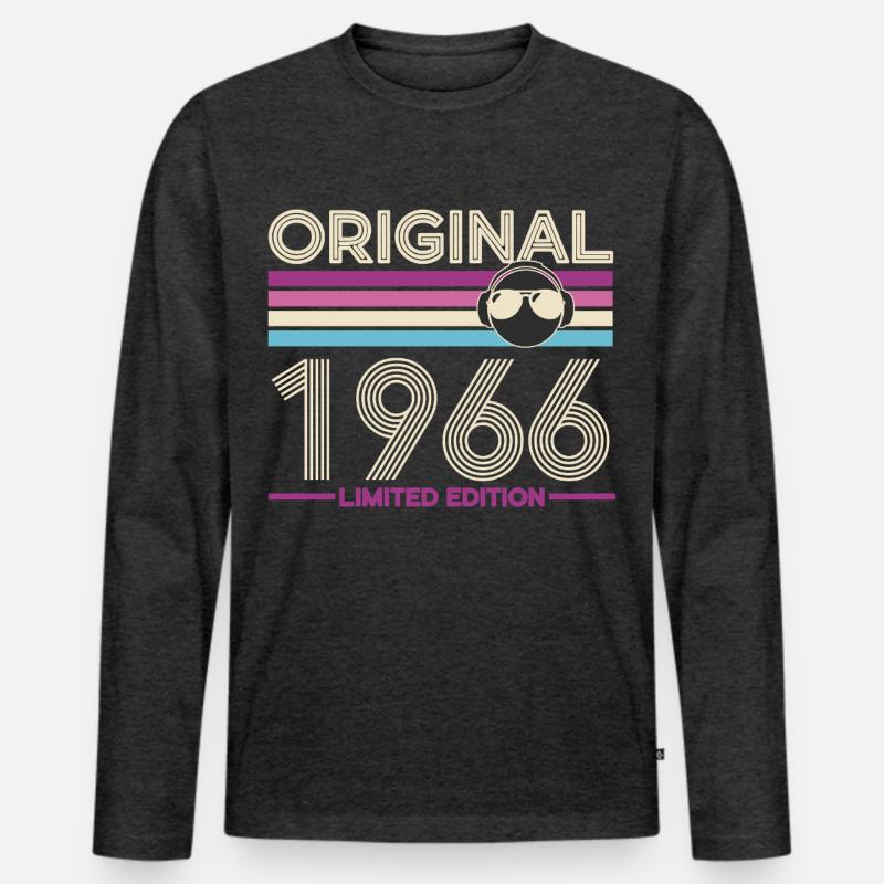 Originale limitierte Edition von 1966 - Männer Premium Bio Langarmshirt - Anthrazit meliert