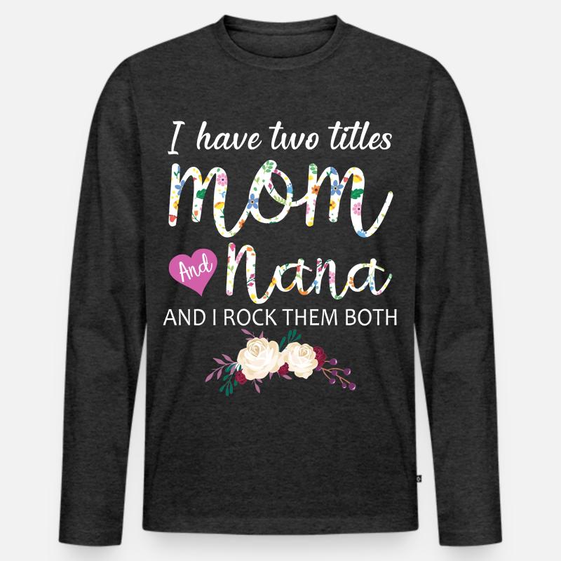Mama Nana Geschenkidee Blumenhemd - Männer Premium Bio Langarmshirt - Anthrazit meliert