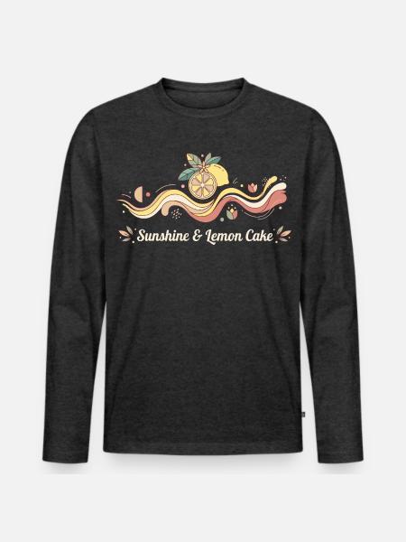 Sonnenschein Zitronenkuchen Sommer - Männer Premium Bio Langarmshirt - Anthrazit meliert