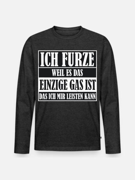 Ich Furze Gas - Männer Premium Bio Langarmshirt - Anthrazit meliert