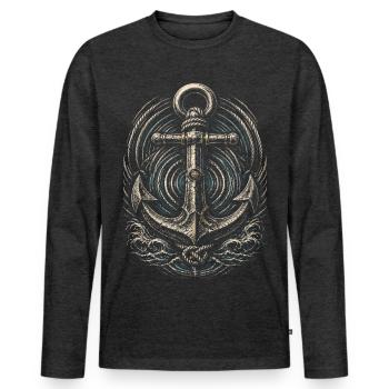 Shanty Chor Seemannslieder - Männer Premium Bio Langarmshirt - Anthrazit meliert - Vorne - Nico (187cm)